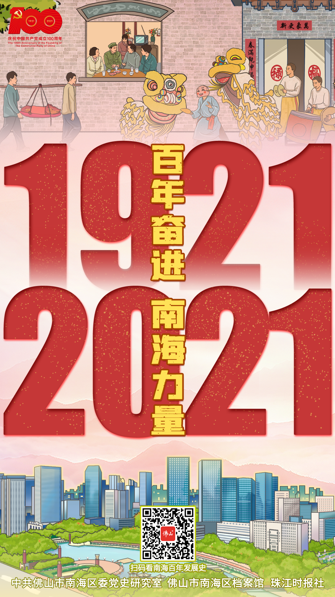 一幅图1921和2021,你的1921,我的2021图片 1921-2021,南海的百年奋进史!
