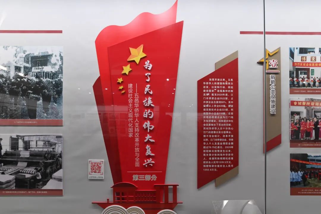 展览以中国共产党100年发展历程为时间主线,以江门地区的革命历程为