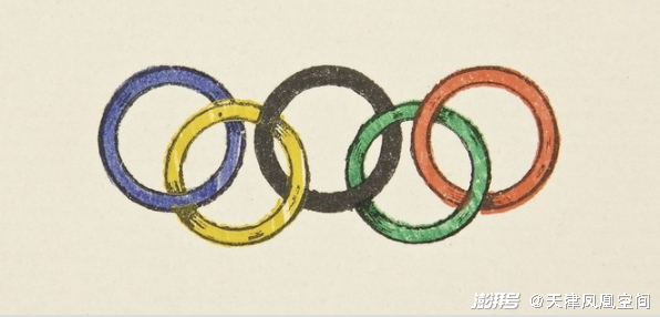 1913年顾拜旦设计的奥运五环(图源:logo大师)