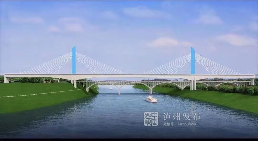 国内最大跨度铁路单索面斜拉桥泸州这座沱江大桥动工