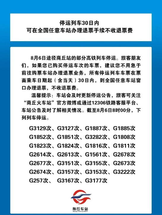 8月6日8:00-8月7日8:00 途径商丘站的k925次,z145次,k973次,k926次,k