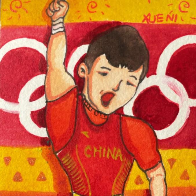 重温丨西安美术老师手绘中国38个奥运夺冠时刻