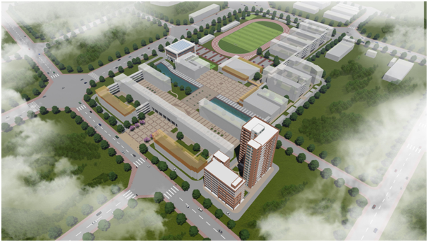 东莞市万江中学校园扩建整体效果图