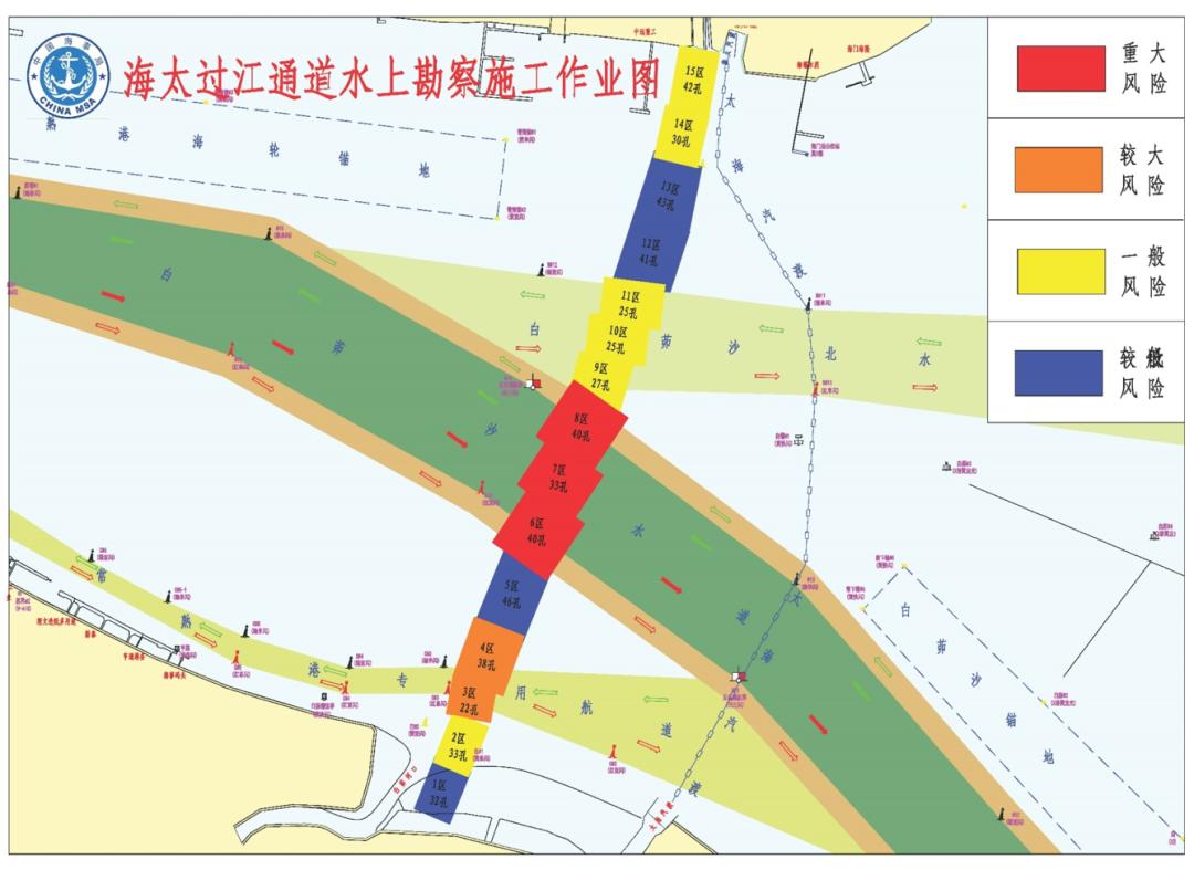 海太过江通道水上勘察作业主