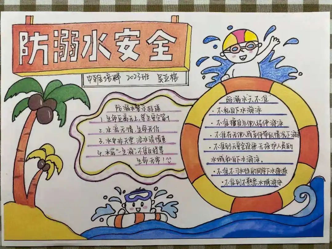 长沙市中小学生防溺水手抄报作品展示开始啦