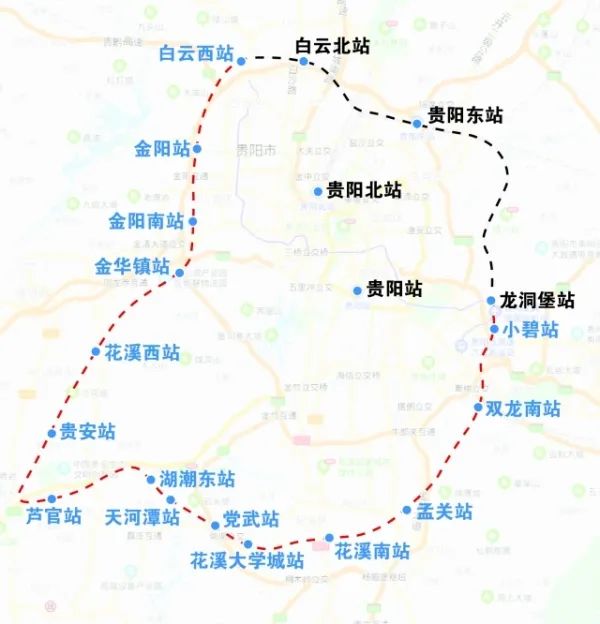 随着贵阳市域快铁西南环线的建成,贵阳市域环城快铁"环线"真正形成