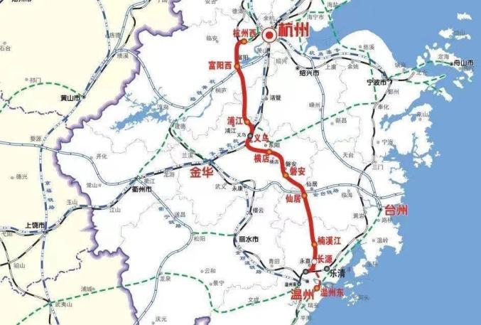 澎湃号>台州发布> 杭温铁路建成后,将紧密串联长三角地区和杭州,义乌