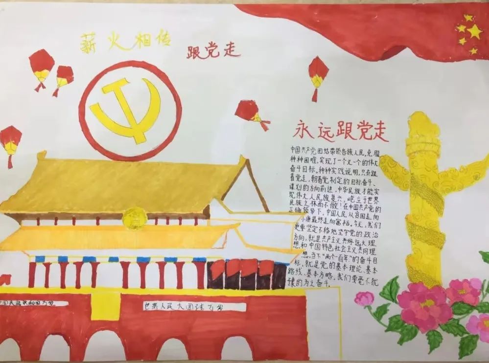 薪火相传跟党走作品展示②小学绘画篇