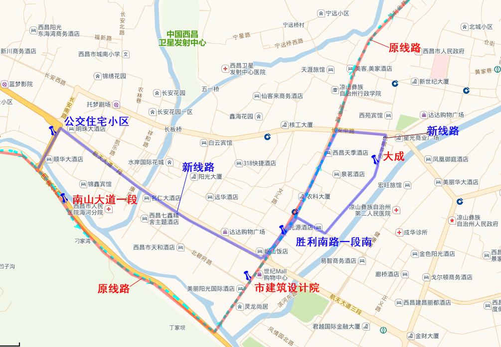 注意西昌2路18路101路公交车线路将调整