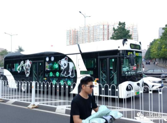 萌萌哒熊猫公交车亮相临汾市区