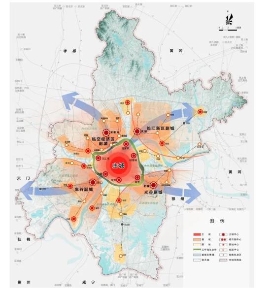 武汉空间发展布局示意图 来源:武汉十四五规划