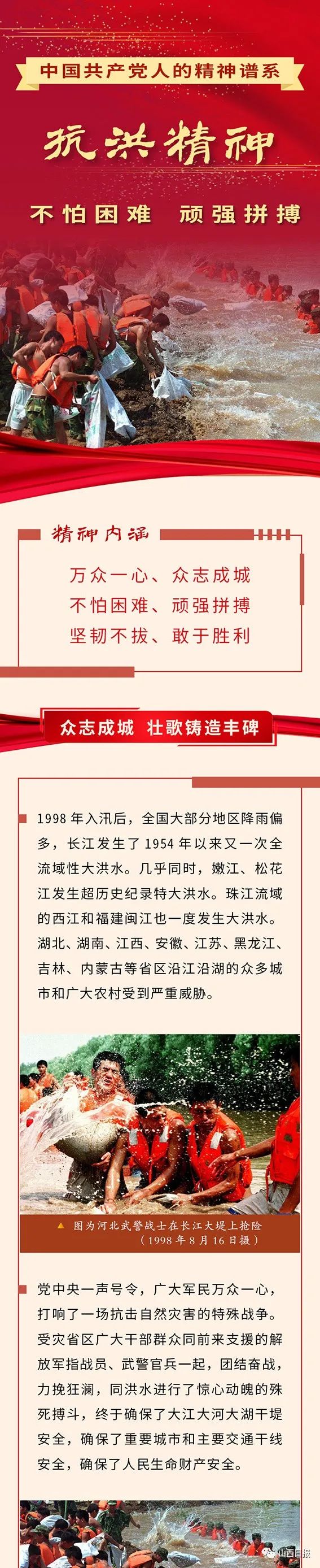 图解丨抗洪精神不怕困难顽强拼搏