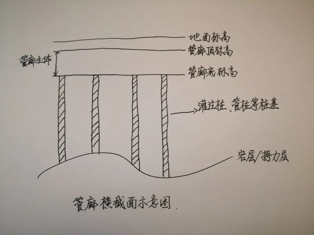 管廊横截面示意图