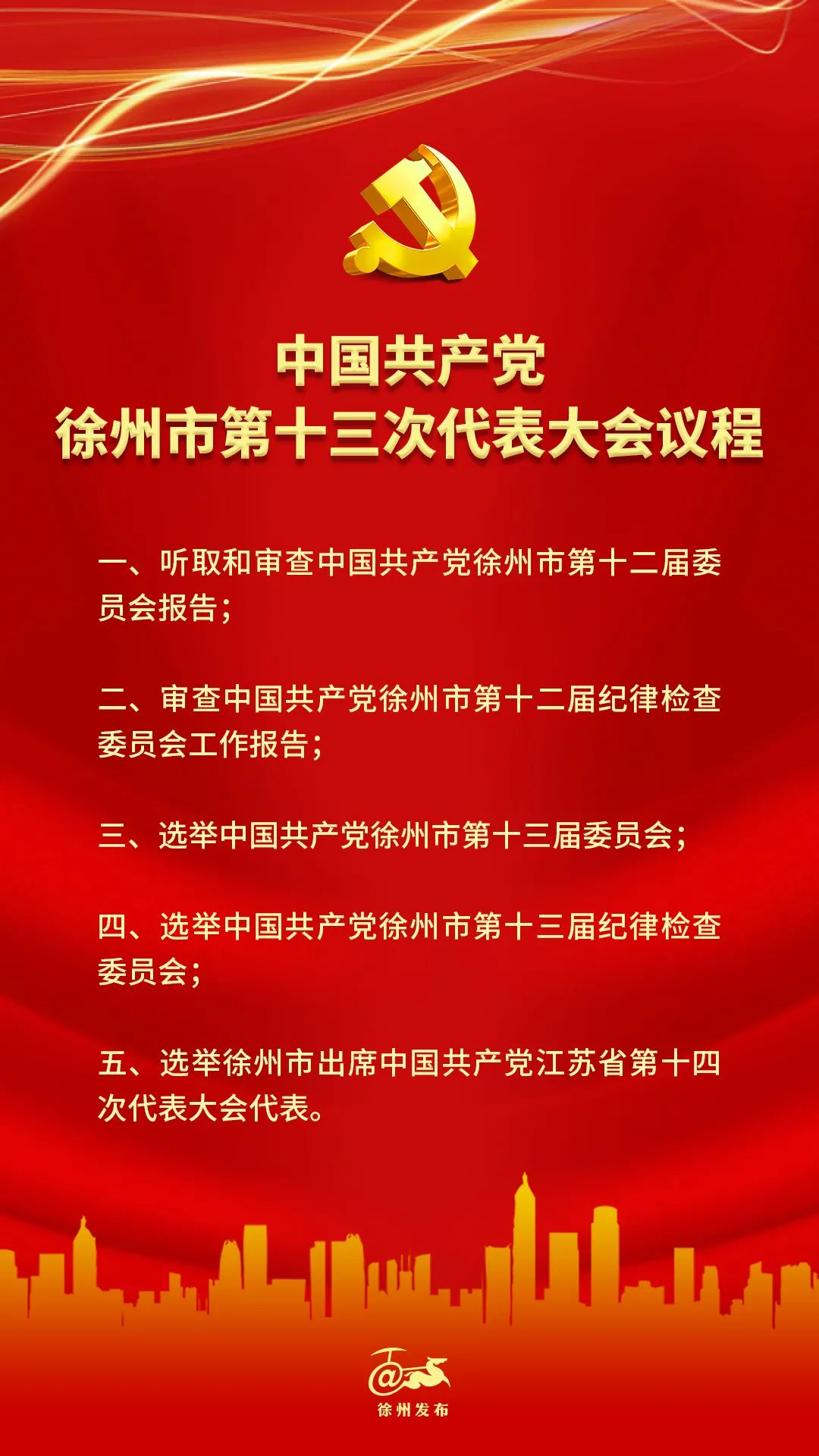 市第十三次党代会议程公布