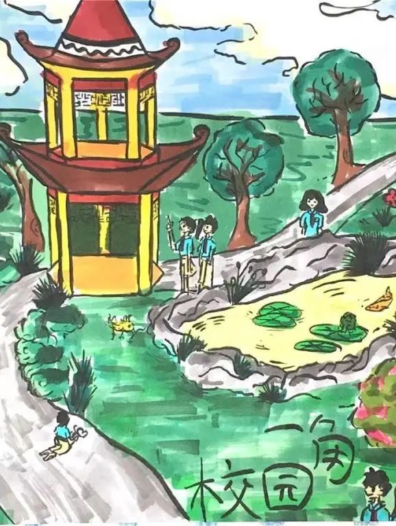 惊艳!杨浦这群中学生原创手绘最美校园!