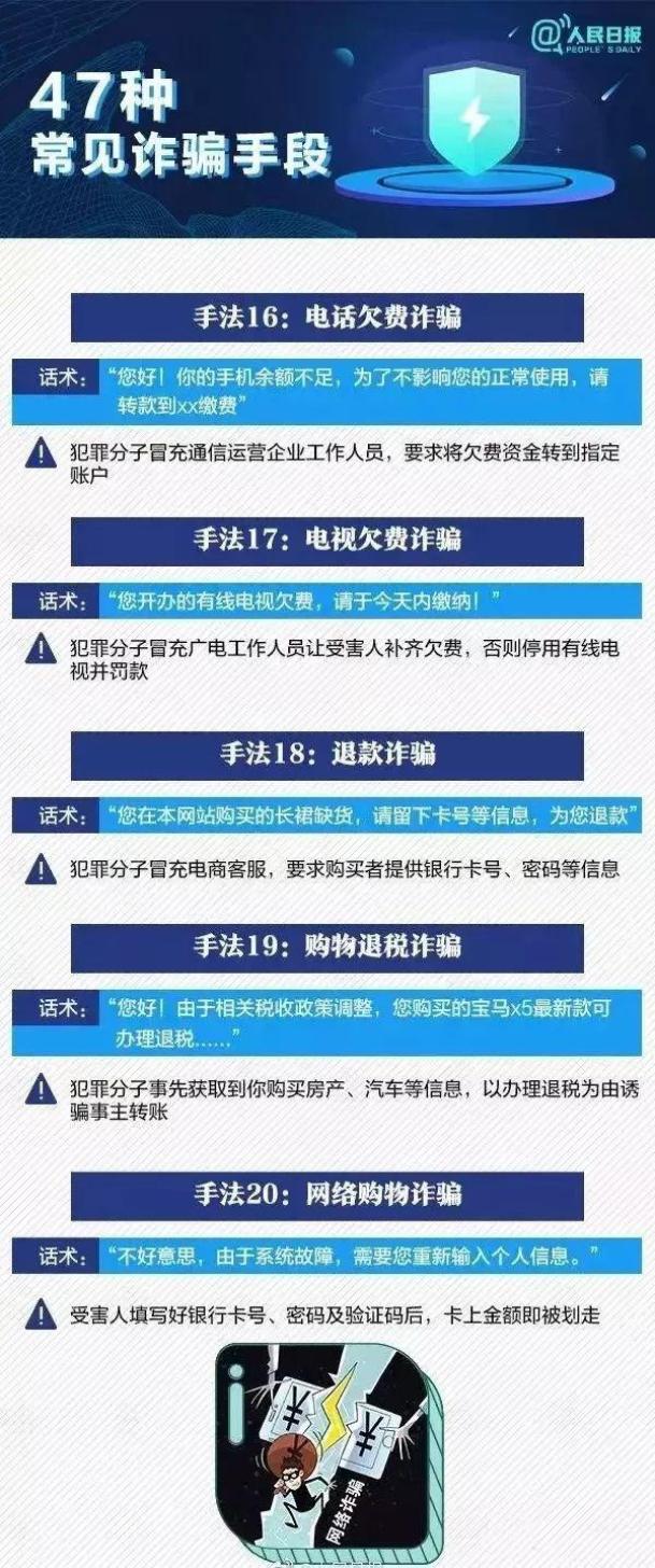 全民反诈47种常见电信诈骗套路多一人转发少一人受骗