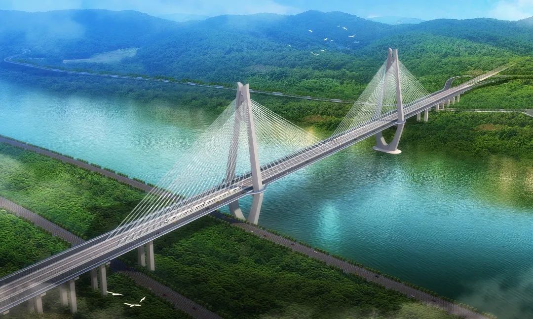 世界最大宽度公铁两用斜拉桥宜宾临港长江大桥南岸主塔封顶