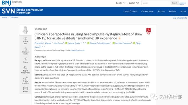 "clinician"s perspectives in using head impulse-nystagmus-test