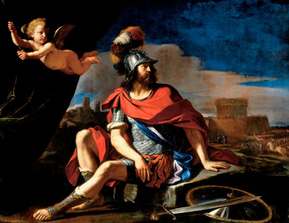 1649年,意大利画家guercino,辛辛那提艺术博物馆藏在古代罗马,战神