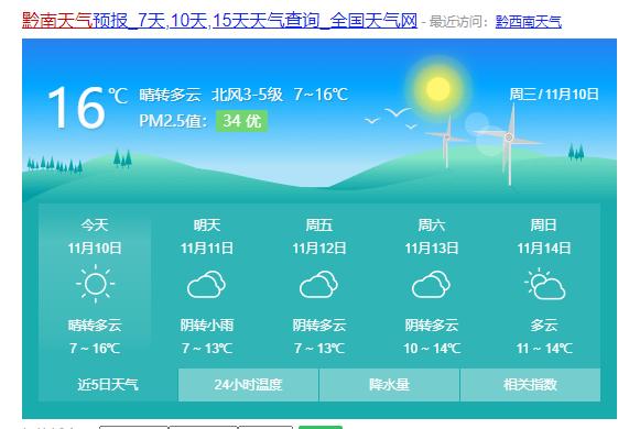 澎湃号>多彩贵州网> 贵州九市州天气预报全国降水量预报图(11月12日08