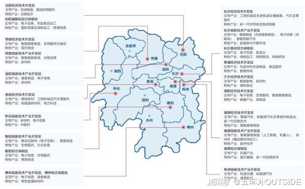 湖南省国家级产业园区分布图