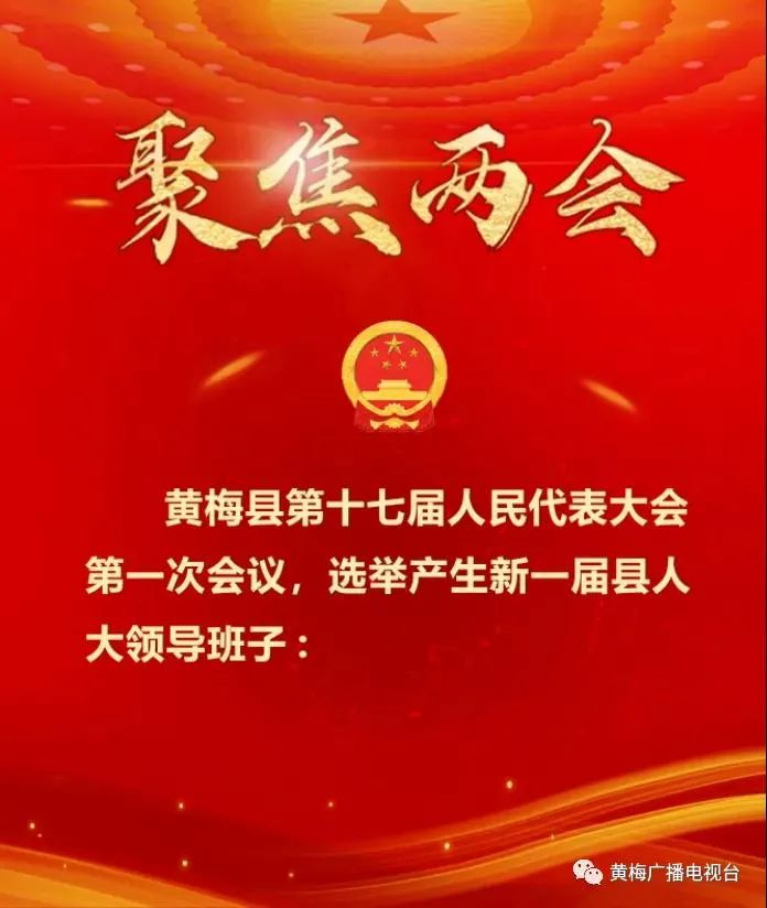 聚焦两会丨新当选黄梅县人大常务委员会主任副主任简介