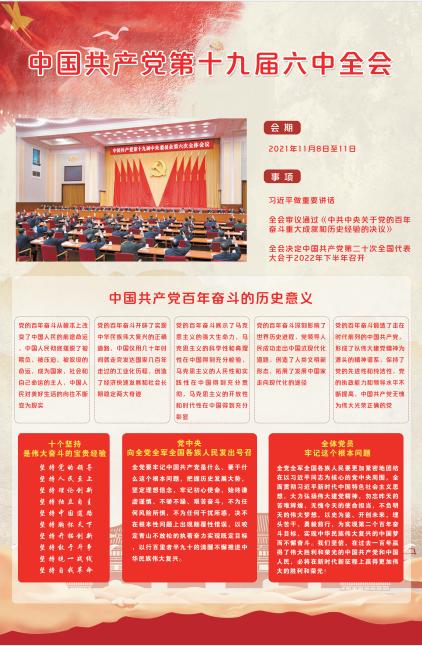 十九届六中全会精神学习宣贯向您汇报