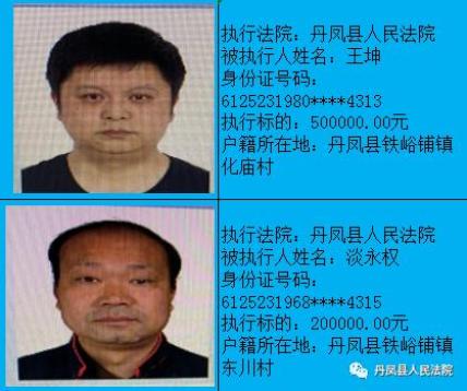 丹凤县人民法院曝光一批失信被执行人名单内附名单