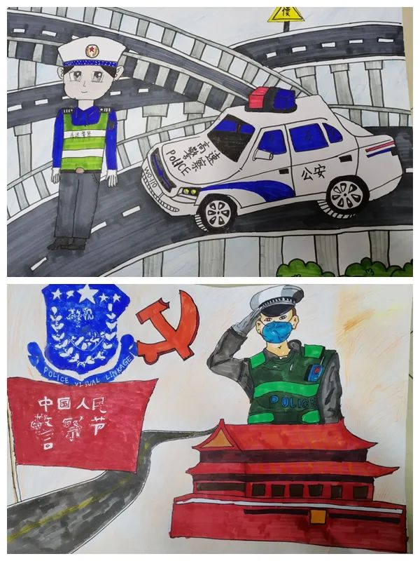 人民警察节专栏学生绘画做礼物警察节前送祝福
