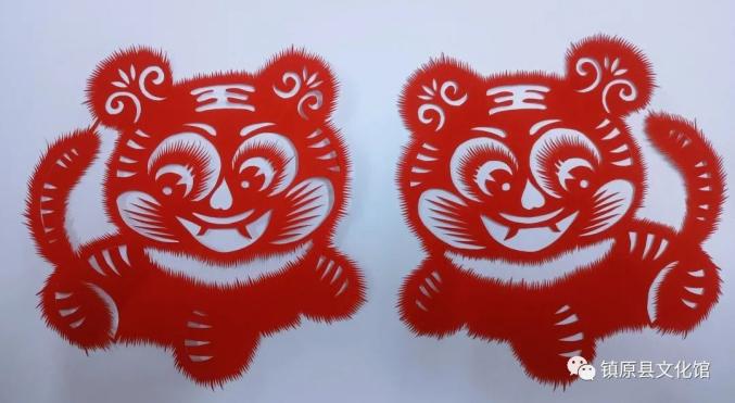 寅虎迎春虎虎生威镇原县文化馆剪纸