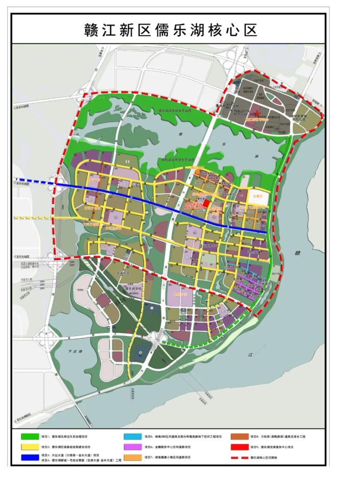 赣江新区儒乐湖核心区路网图金水大道与南坊路的平交口底层沥青