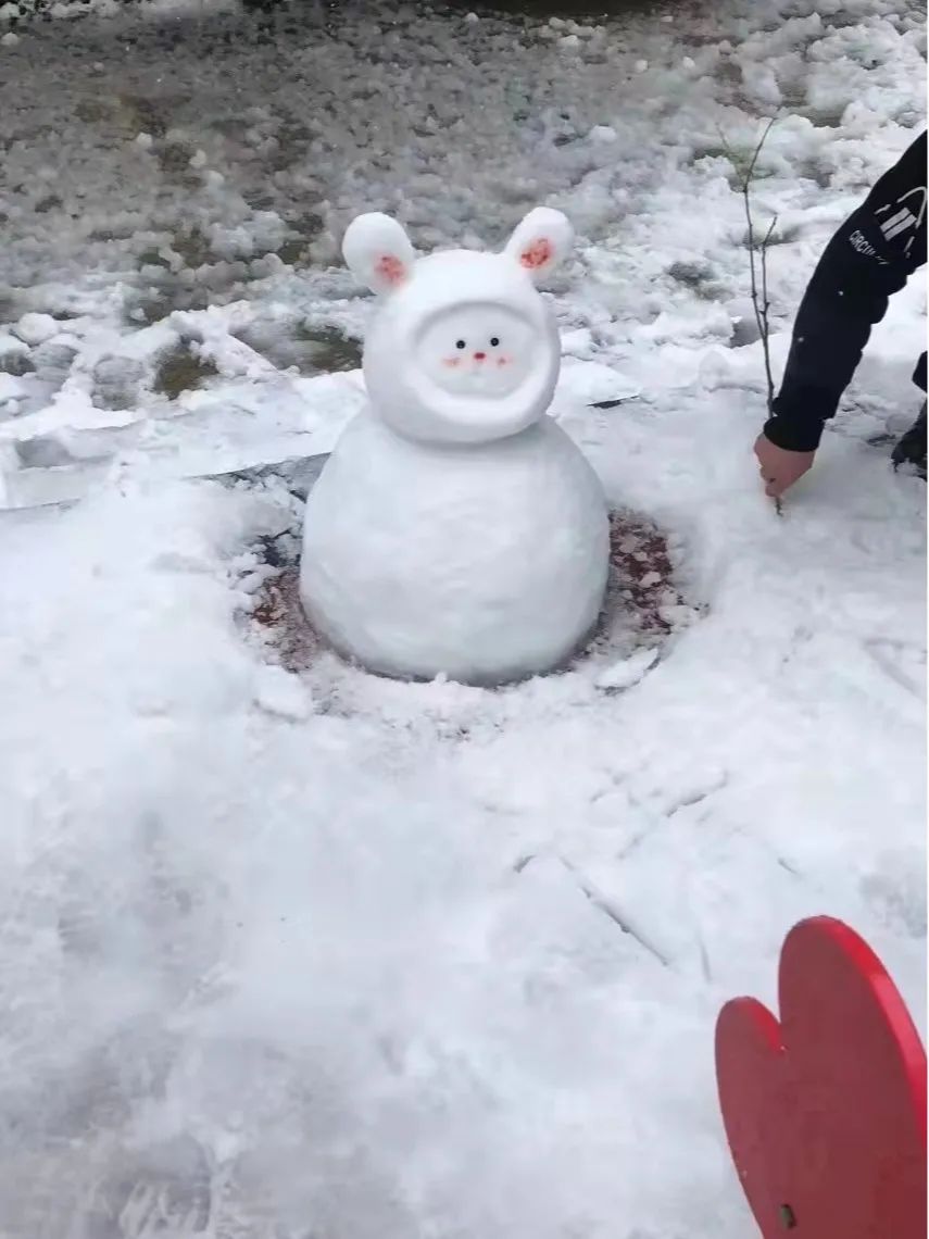 庐江朋友圈堆雪人大赛冰墩墩赢了