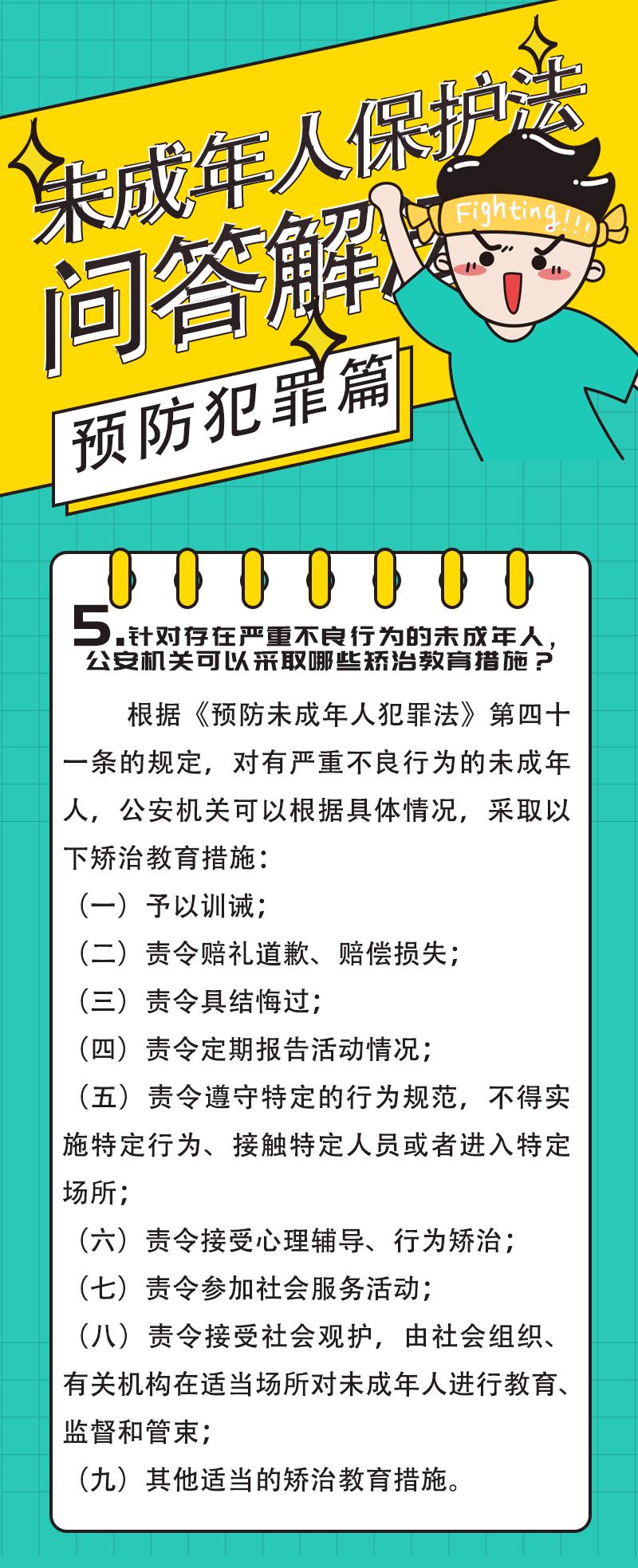 未成年人保护法问答解法预防犯罪篇⑤针对存在严重不良行为的未成年人