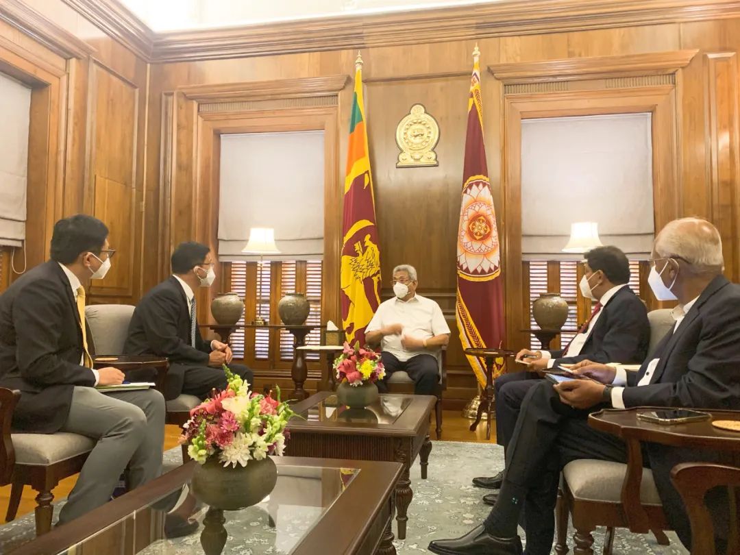 驻斯里兰卡大使戚振宏会见斯里兰卡总统戈塔巴雅