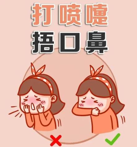 喷嚏飞沫传播好几米一定要遮掩口鼻