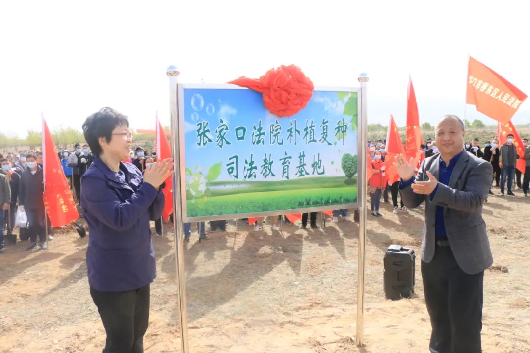 市中院开展张家口法官林植树造林活动并举行张家口法院补植复种司法