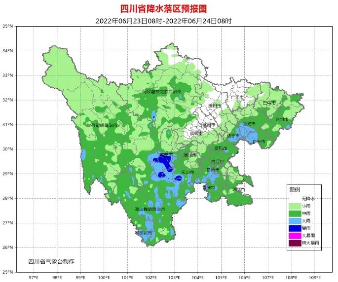 其中遂宁,南充,广安,雅安,乐山,宜宾6市及攀西地区部分地方有大雨