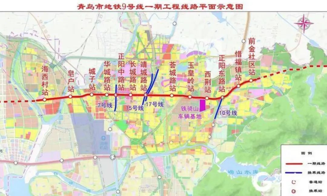青岛两条地铁线开工线路图速看