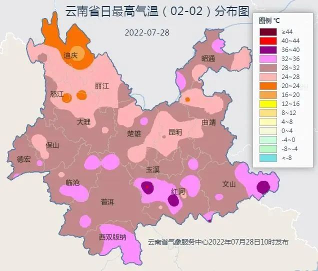 日最高温多在28℃以上但是其他大部地区依然是闷热天气金沙江河谷地区