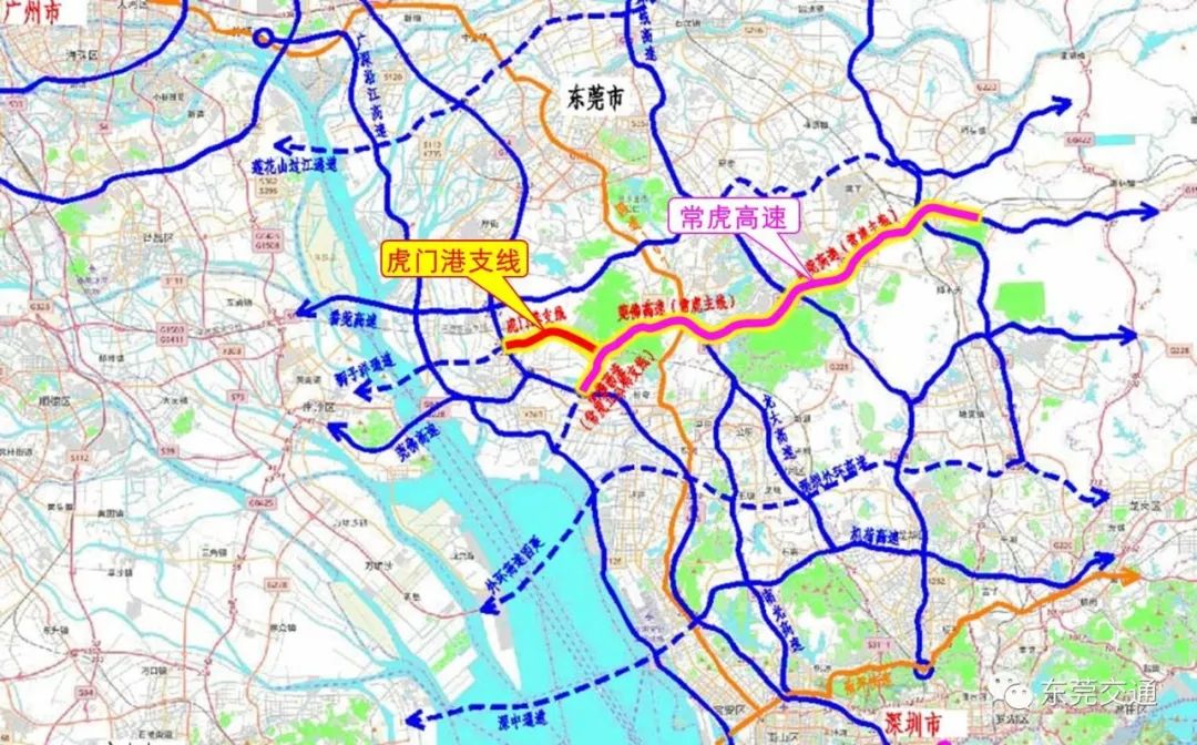 甬莞-莞佛高速公路虎门港支线(s9918)起点设花灯盏互通与常虎高速主线