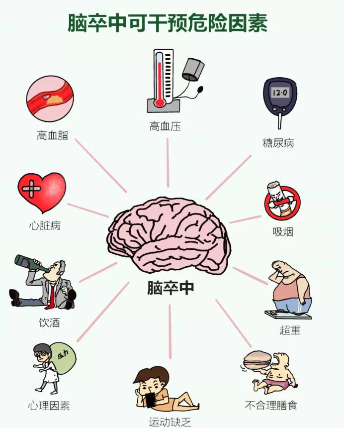 脑卒中的危险因素脑卒中具有发病率高,致残率高,死亡率高和复发率高的