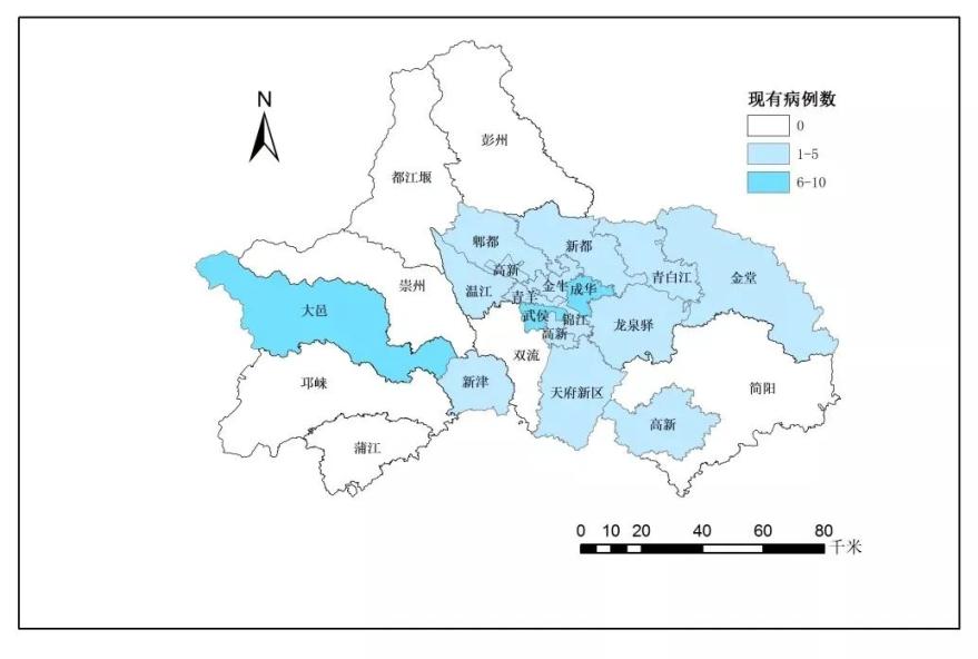 常住成都病例按照现住址,外地来蓉病例按照暂住地址划分,累计确诊