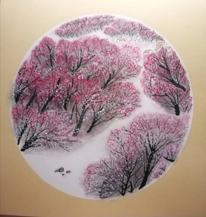 辛源 中国画《桃花源》32cm 2020年