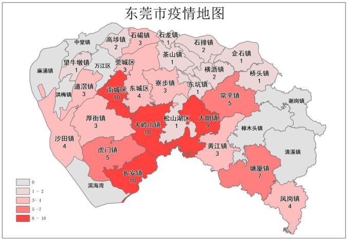 累计确诊病例中,深圳市418例,广州市347例,东莞市99例,珠海市98例