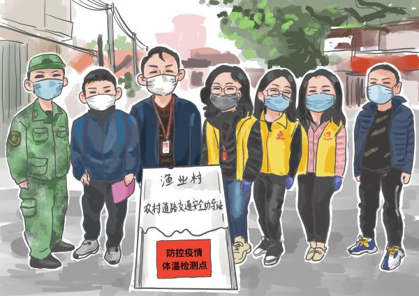 广东惠东"95后"用手绘漫画记录疫情防控一线