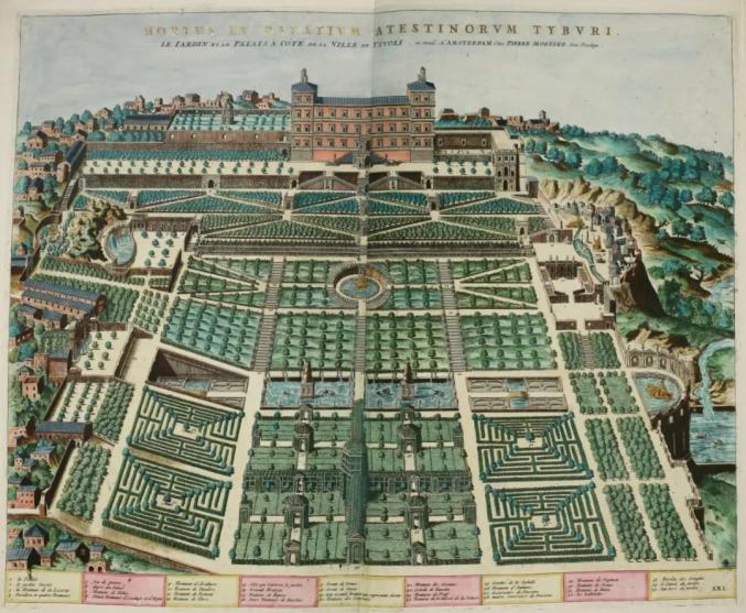 意大利的埃斯特别墅花园(gardens of the villa d"este),1573.