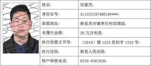 新县人民法院失信被执行人2020年第一期