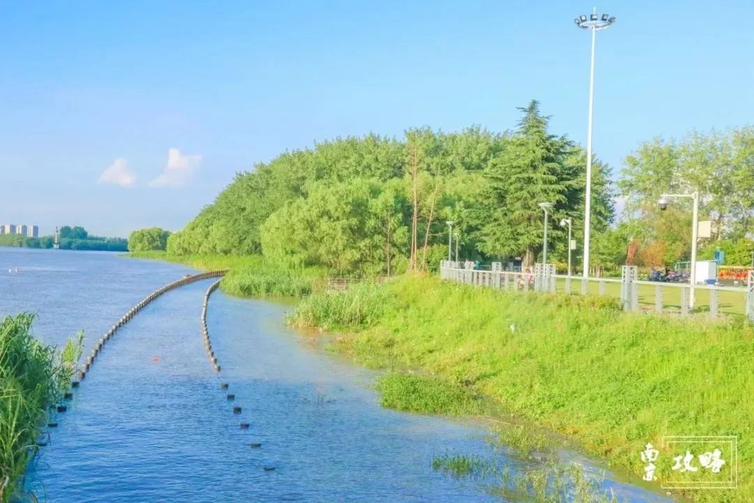 图源:南京攻略 鱼嘴湿地公园坐落在长江边 蓝天之下,一望无际的江景