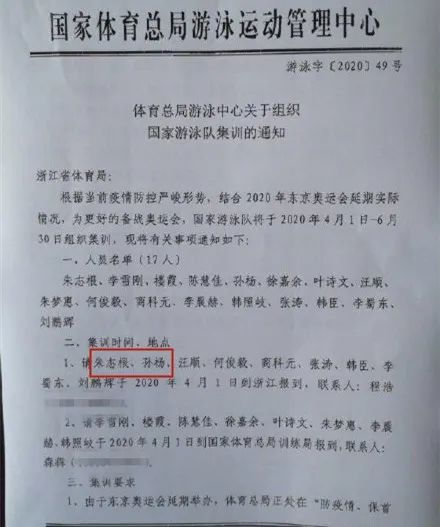 回应 | 孙杨入选奥运集训？中国泳协：名单作废