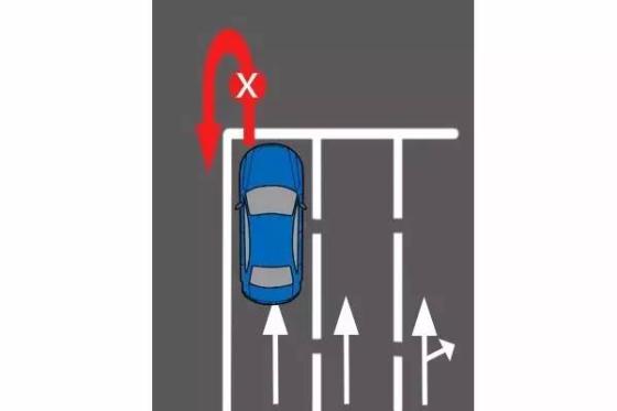 最左侧的车道如果只有直行箭头,此时即使没有禁止掉头的标志,也是不能